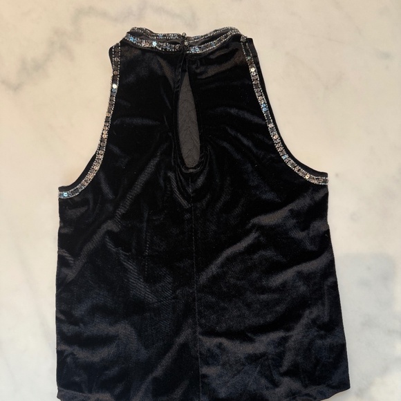 by Angie - Women’s Velvet high neck tank with Sequins & Beads, size L, hand wash - Picture 3 of 6